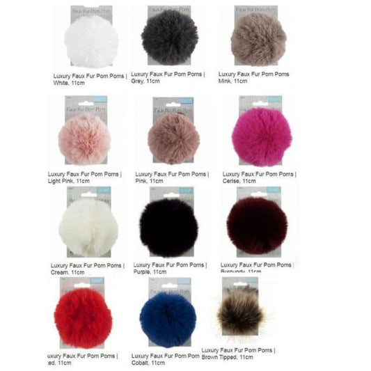 Pom Pom Faux fur hat Pom Pom - 11cm