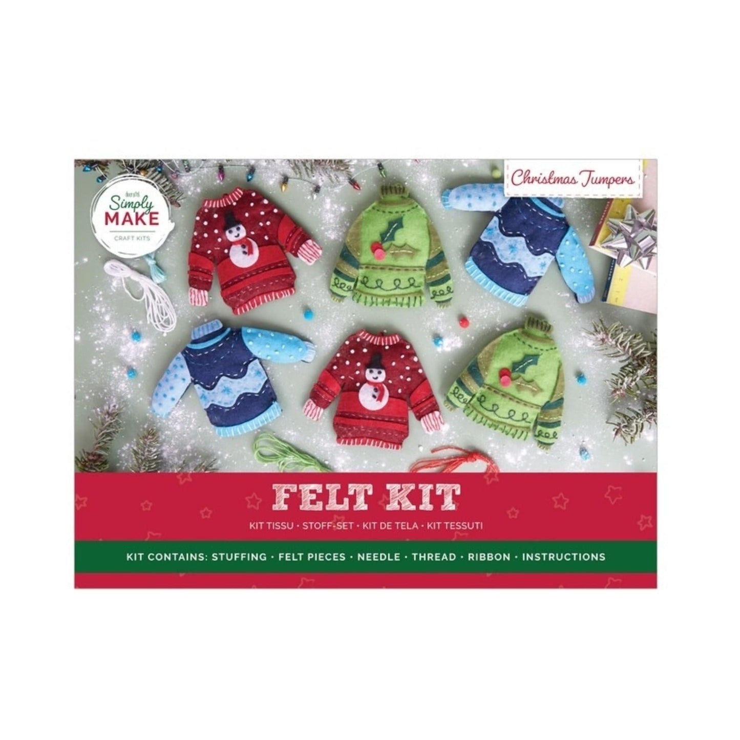 craft-kit Felt Decorations - Christmas Jumpers - Simply Make - DSM106635