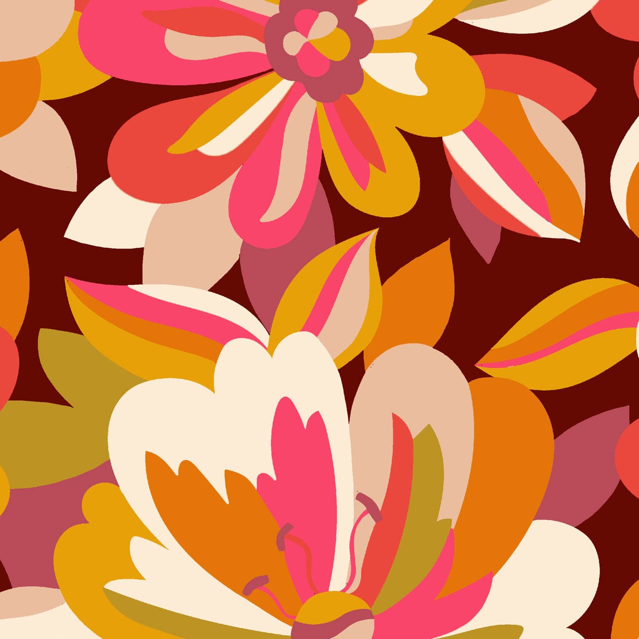 Fabric Flame floral rayon fabric - Tapestry - Dashwood Studio