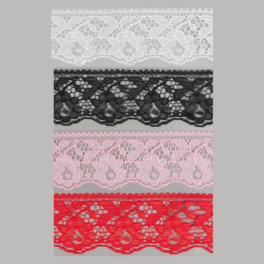 Flat nylon black lace 55mm