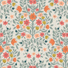 Flowers on Cream cotton fabric - Folk Floral by Lewis & Irene