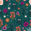 Fabric Foliage on grey cotton fabric - Night and Day - Dashwood Studio