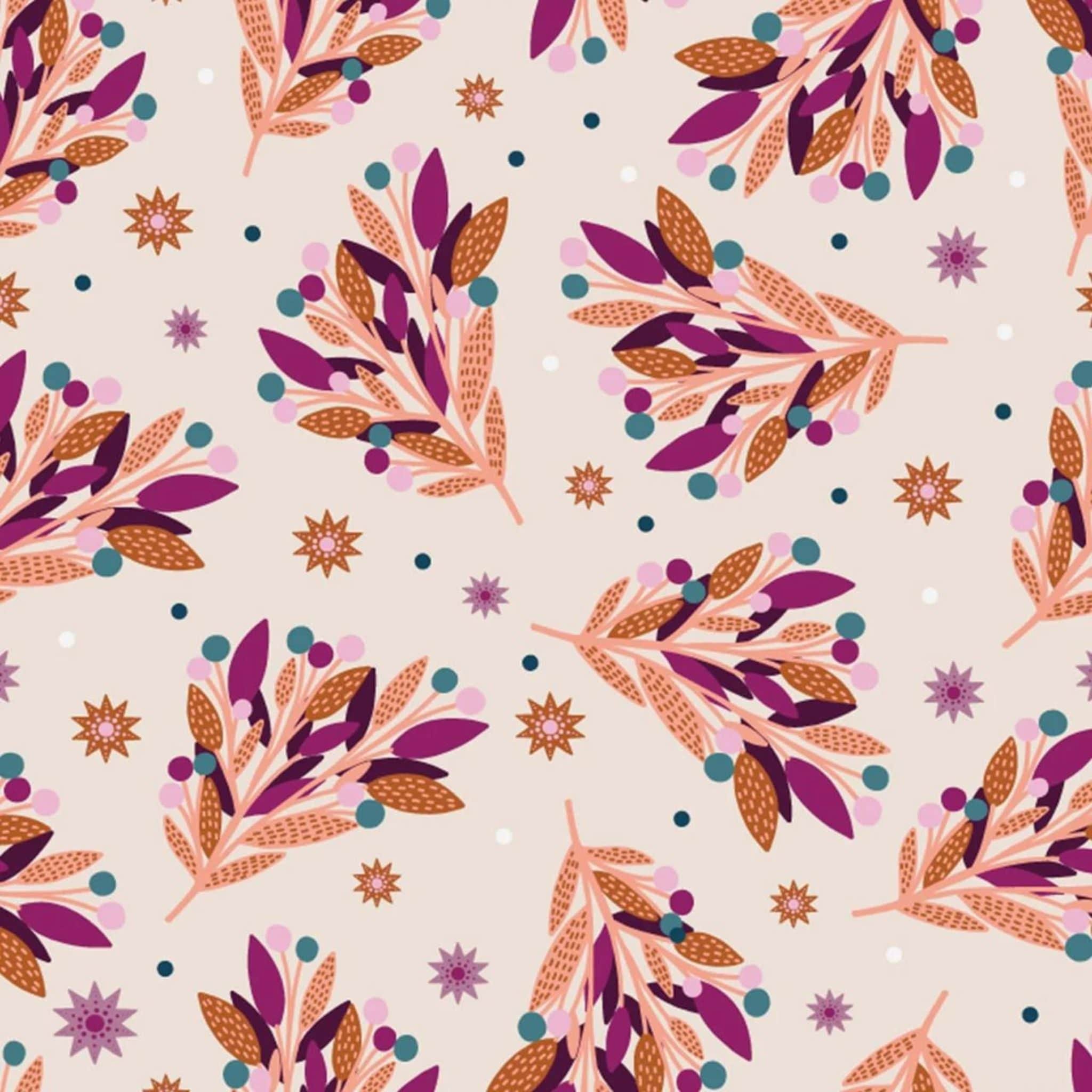 Fabric Foliage on soft peach - Night and Day - Dashwood Studio