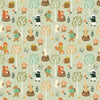 Animals in the forest on green cotton - Cedar Camp by Dashwood Studio