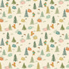 Foxes camping in the forest on cream cotton - Cedar Camp by Dashwood Studio