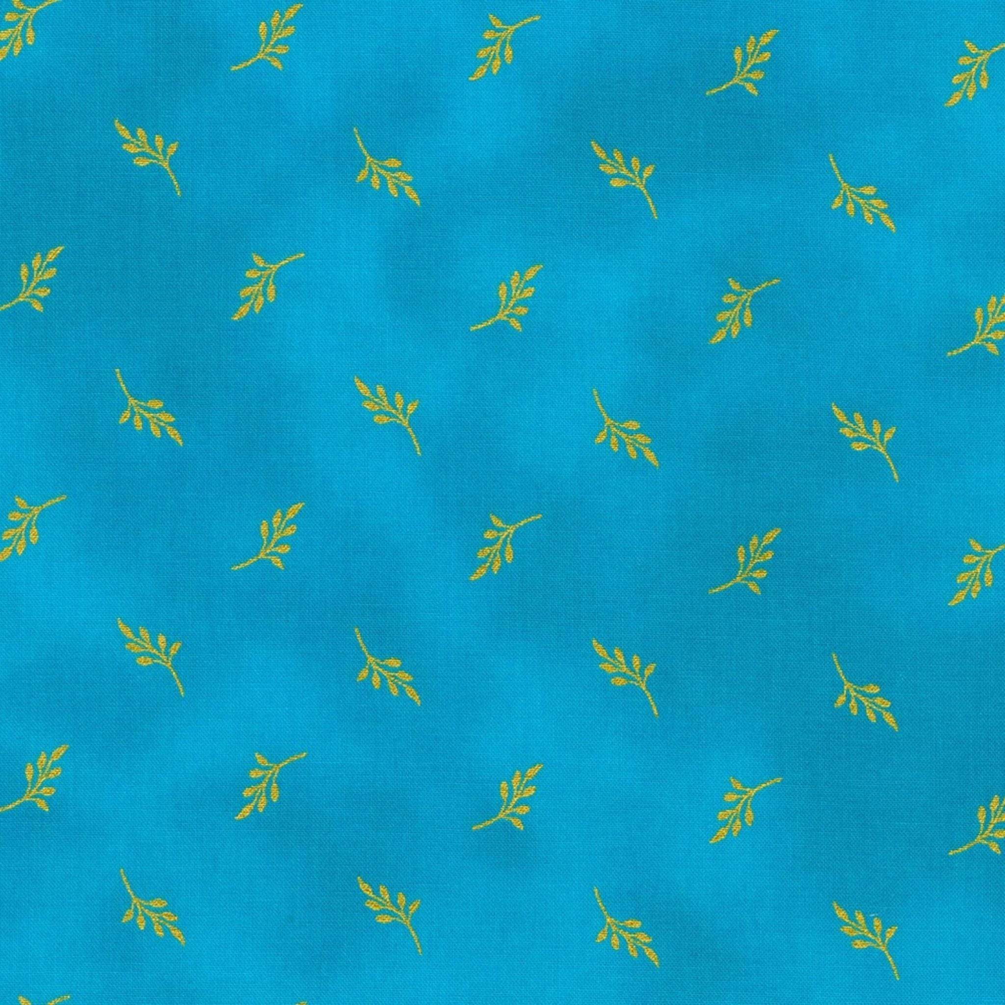 cotton fabric geometric gold and teal - Jaikumari - Robert Kaufman - SRKM-21746-81