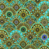 cotton fabric geometric gold and teal - Jaikumari - Robert Kaufman - SRKM-21746-81