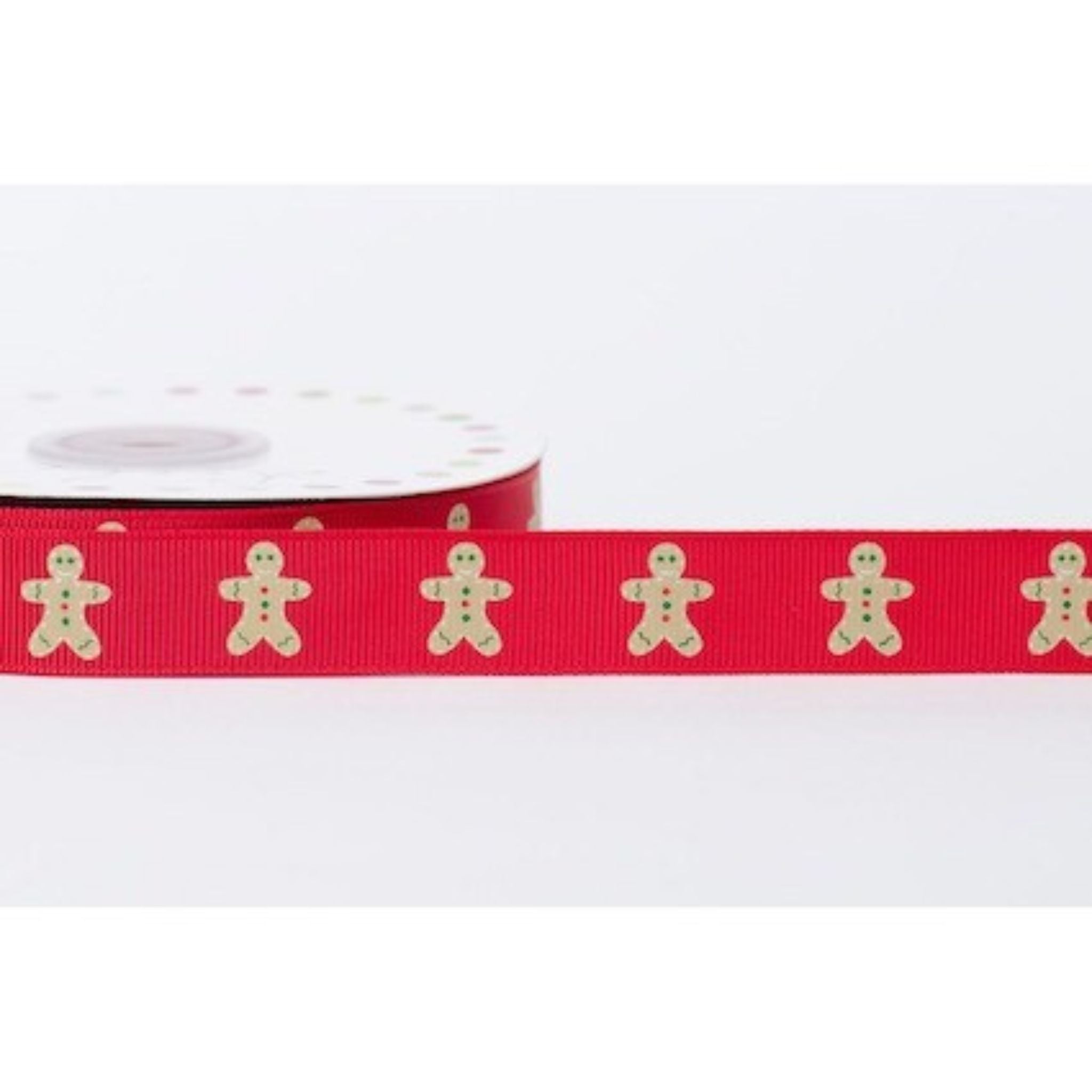 Gingerbread Christmas red grosgrain ribbon - Reel Chic