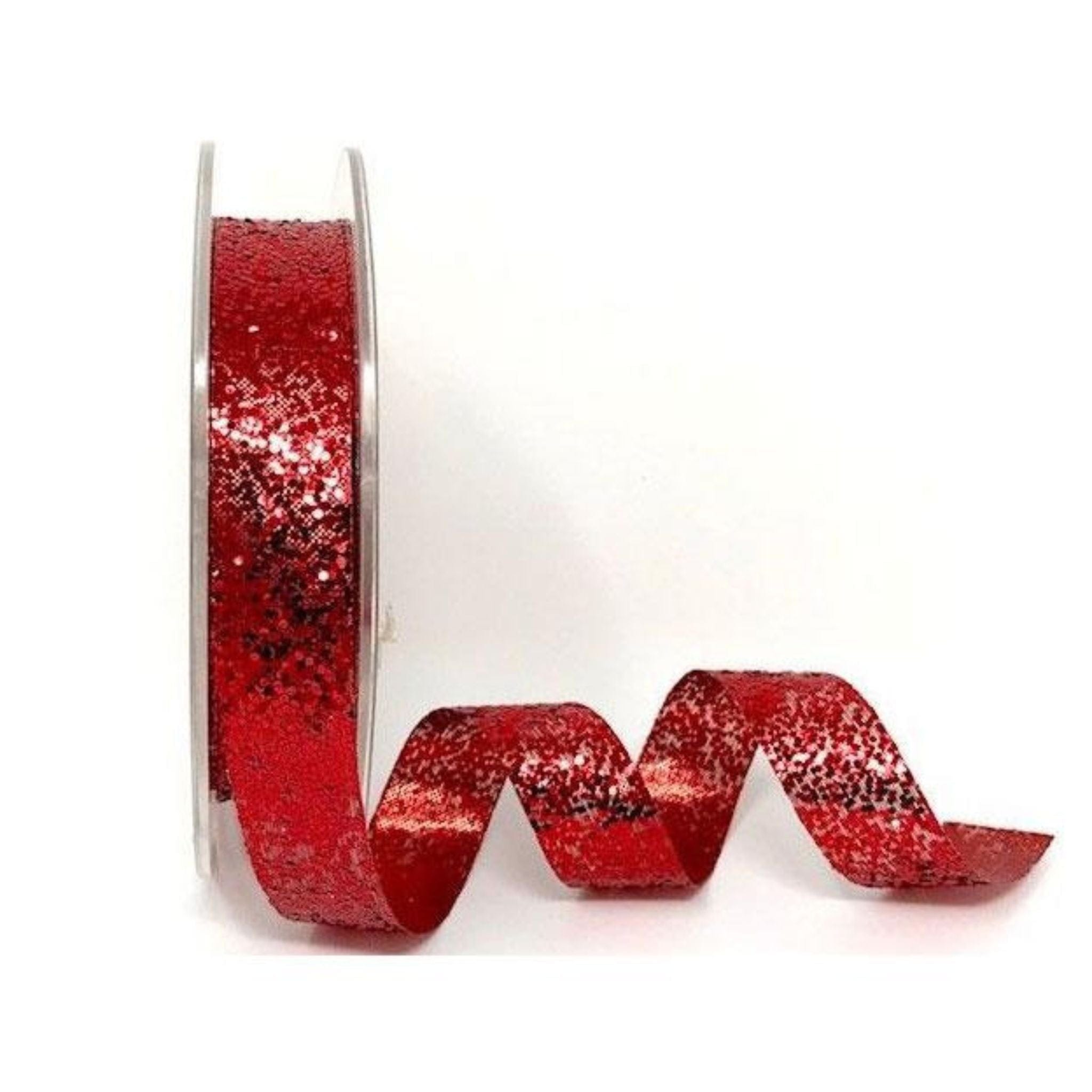 ribbon Glitter red Christmas ribbon - Bertie's Bows BTB508