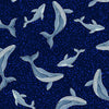 cotton fabric Glow in the dark dolphins - Ocean Glow - Lewis & Irene A782.3