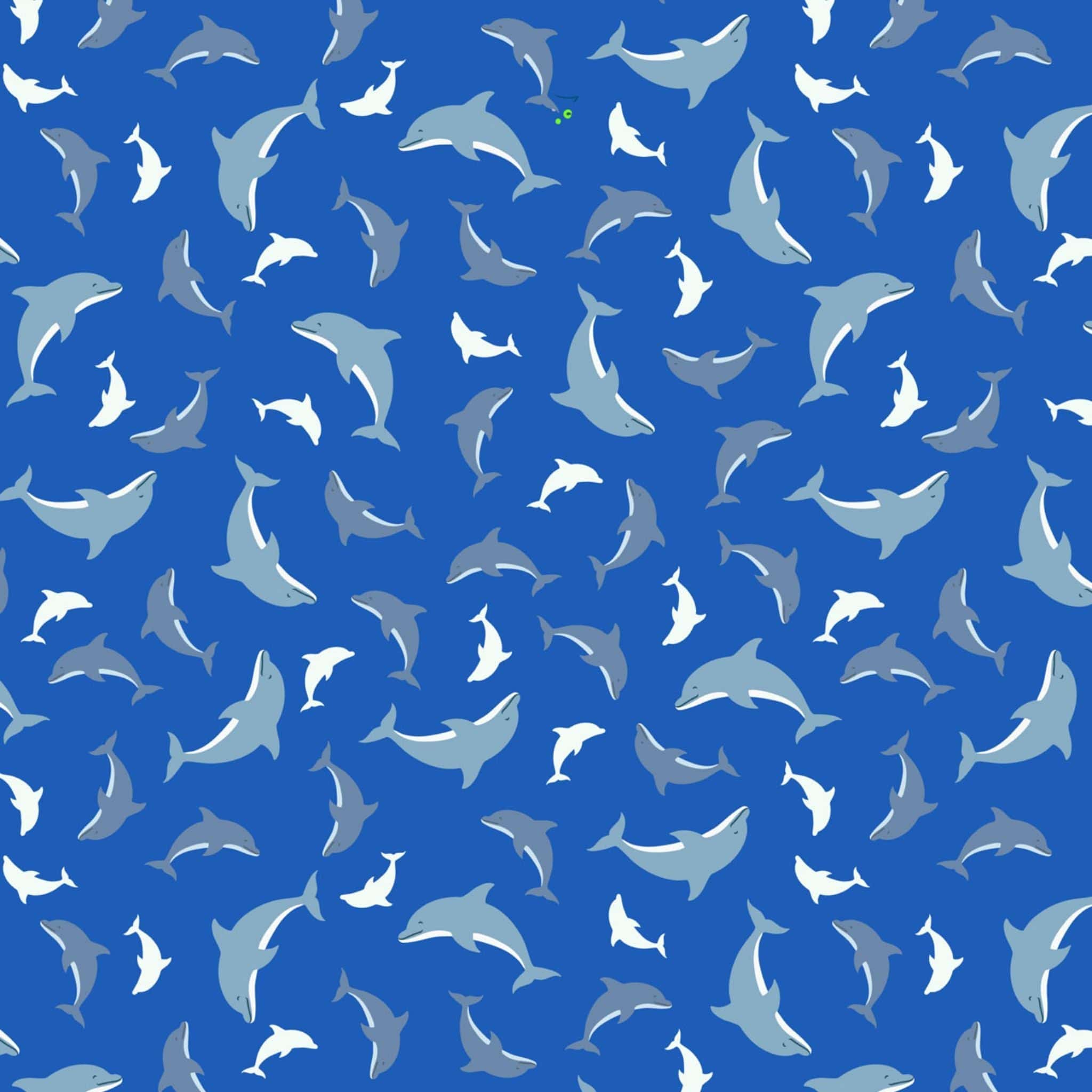 cotton fabric Glow in the dark dolphins - Ocean Glow - Lewis & Irene A782.3