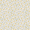 Fabric Gold Metallic Flowers on Cream 100% cotton fabric - A584.1 Wintertide by Lewis & Irene