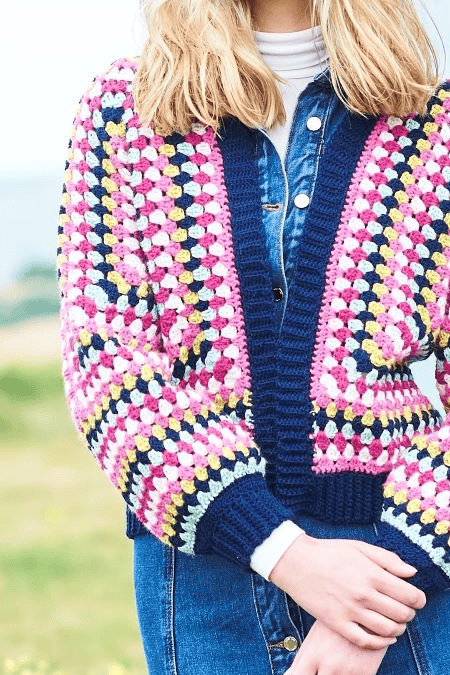 Granny Hexagon Cardigans crochet pattern in DK - Stylecraft 9965