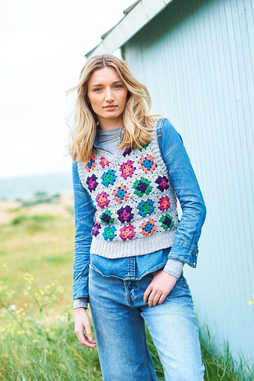 crochet pattern Granny Square crochet tank top pattern - Special DK - Stylecraft 9968