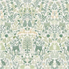 cotton fabric Green animal fabric panel - Foxwood - Makower