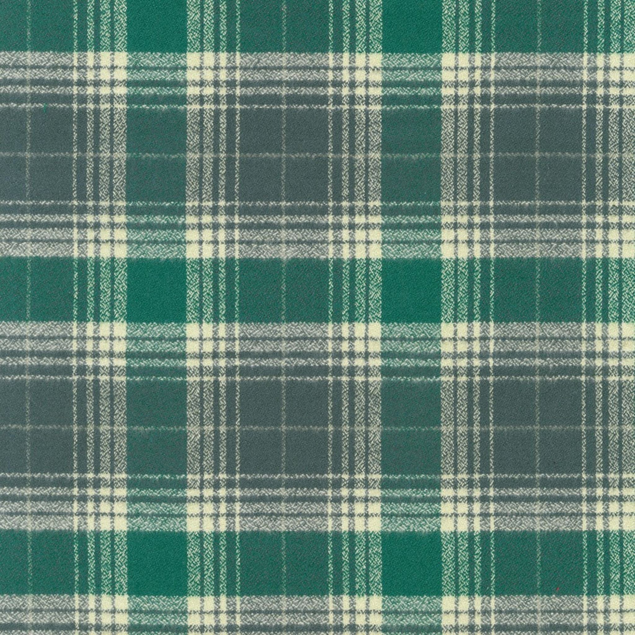 Fabric Green check Mammoth organic brushed cotton flannel - Robert Kaufman