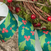 ribbon Green holly Christmas ribbon - Berisfords - Full roll - 80559