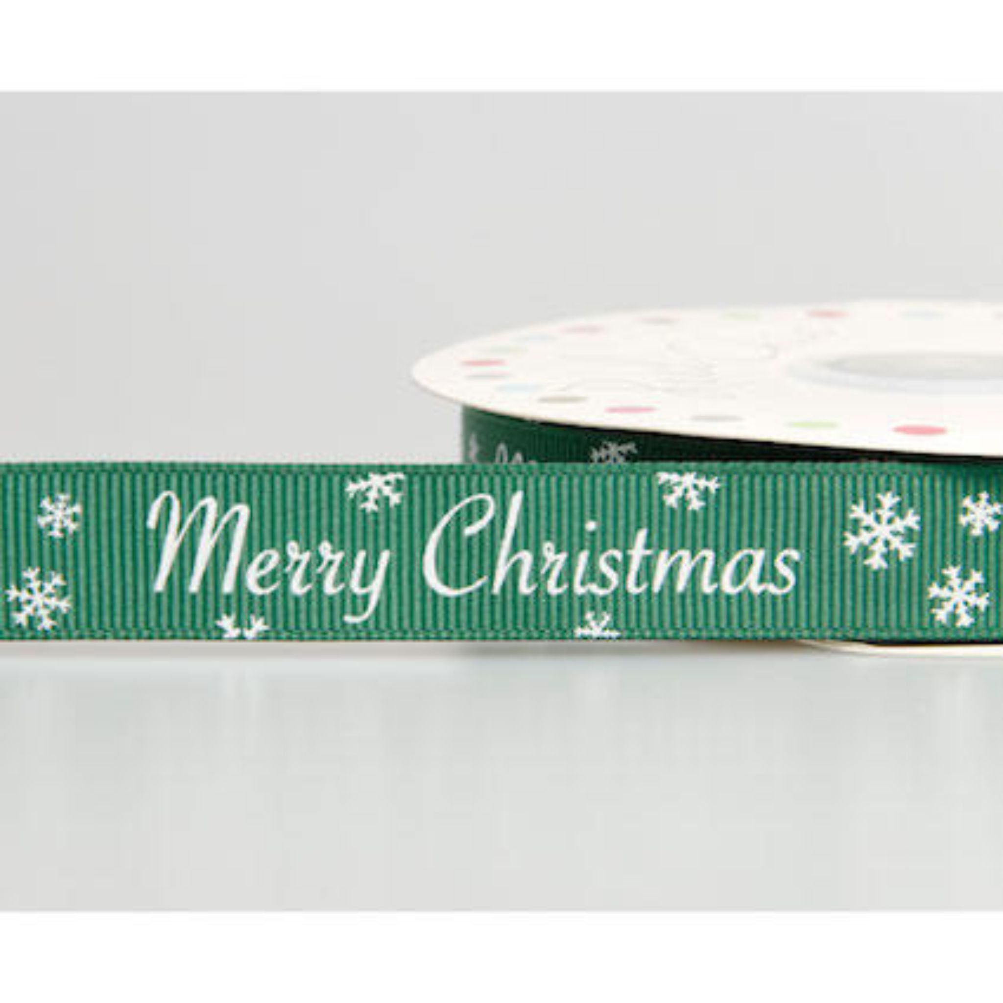 Merry Christmas green grosgrain ribbon - Reel Chic