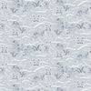 Arctic fox and hare on silver grey cotton fabric - Arctic Adventure by Lewis and Irene