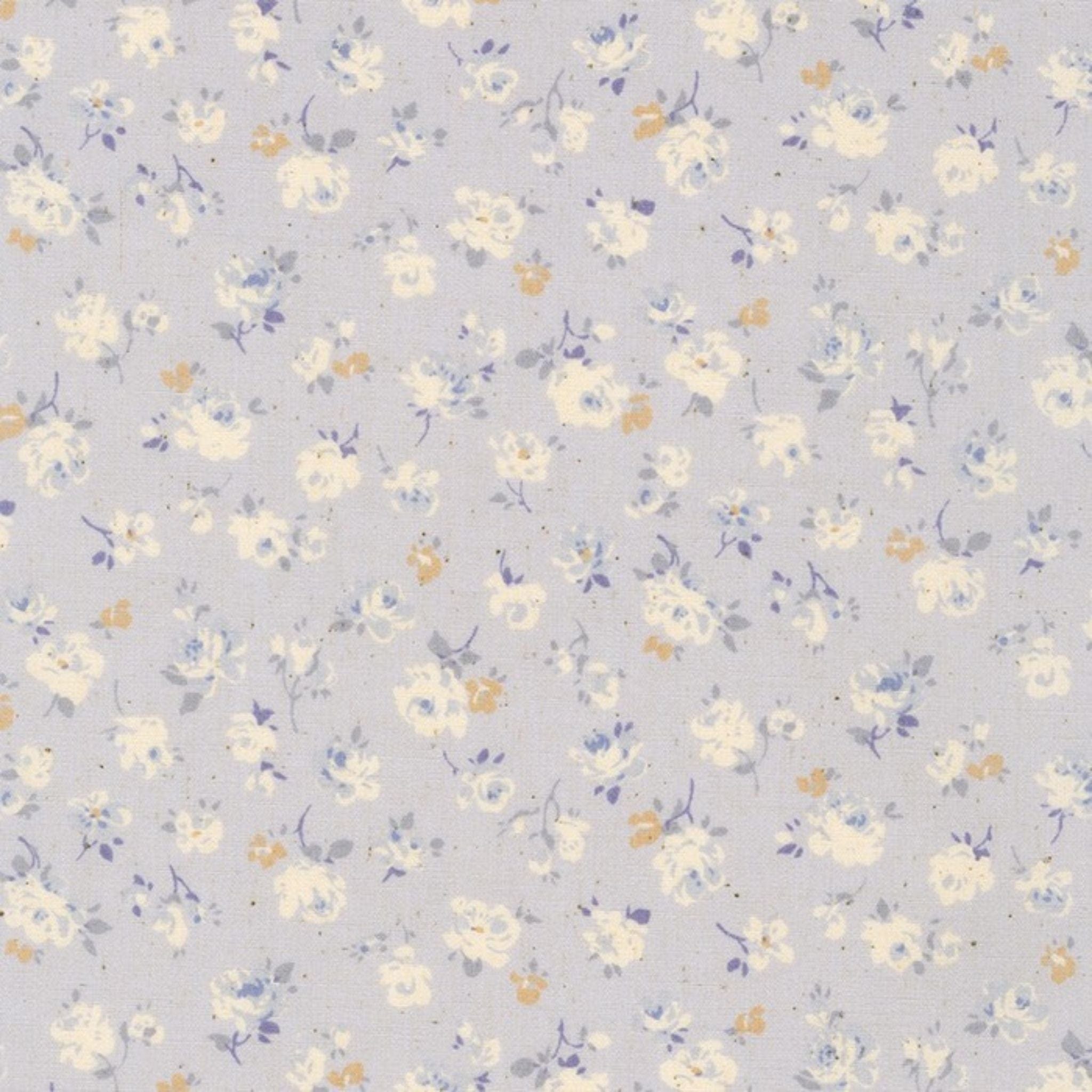 Fabric Grey floral cotton lawn - Petite Sophila - Sevenberry