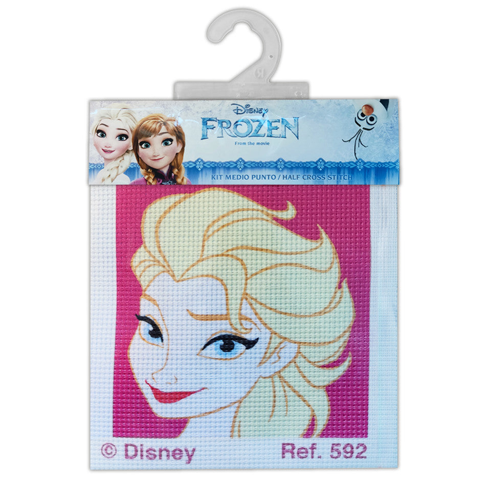 Half Cross Stitch 12x12cm -Elsa Frozen- Disney