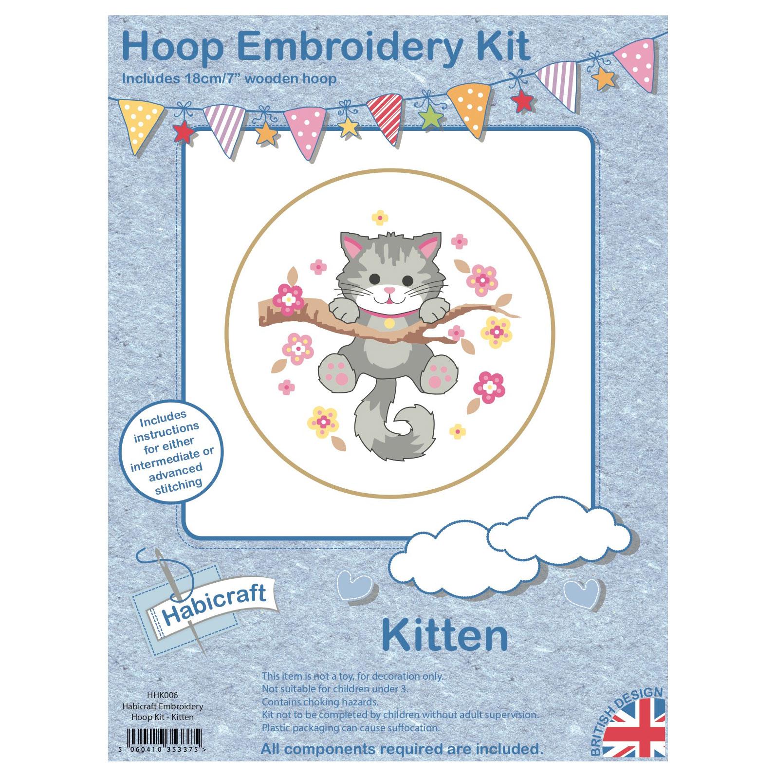 Embroidery kit Habicraft- Hoop Embroidery Kit- Kitten