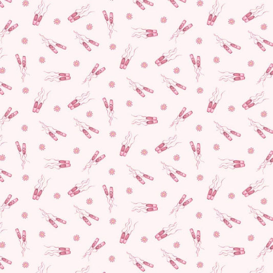 Fabric Half Metre - Ballet slippers on blush pink cotton fabric - Ballet Bunnies - Timeless Treasures
