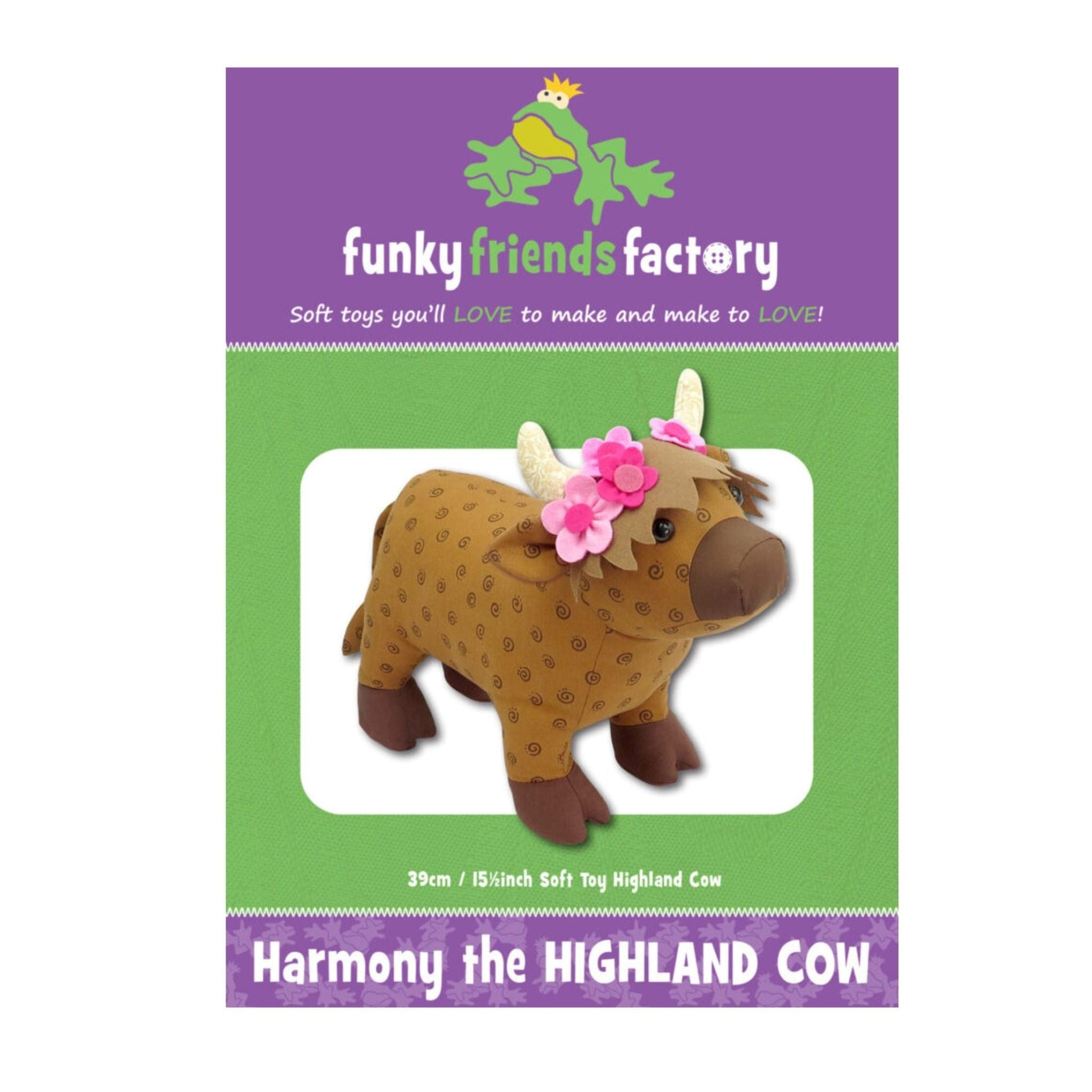 Sewing Pattern Harmony the Highland Cow - Funky Friends keepsake pattern
