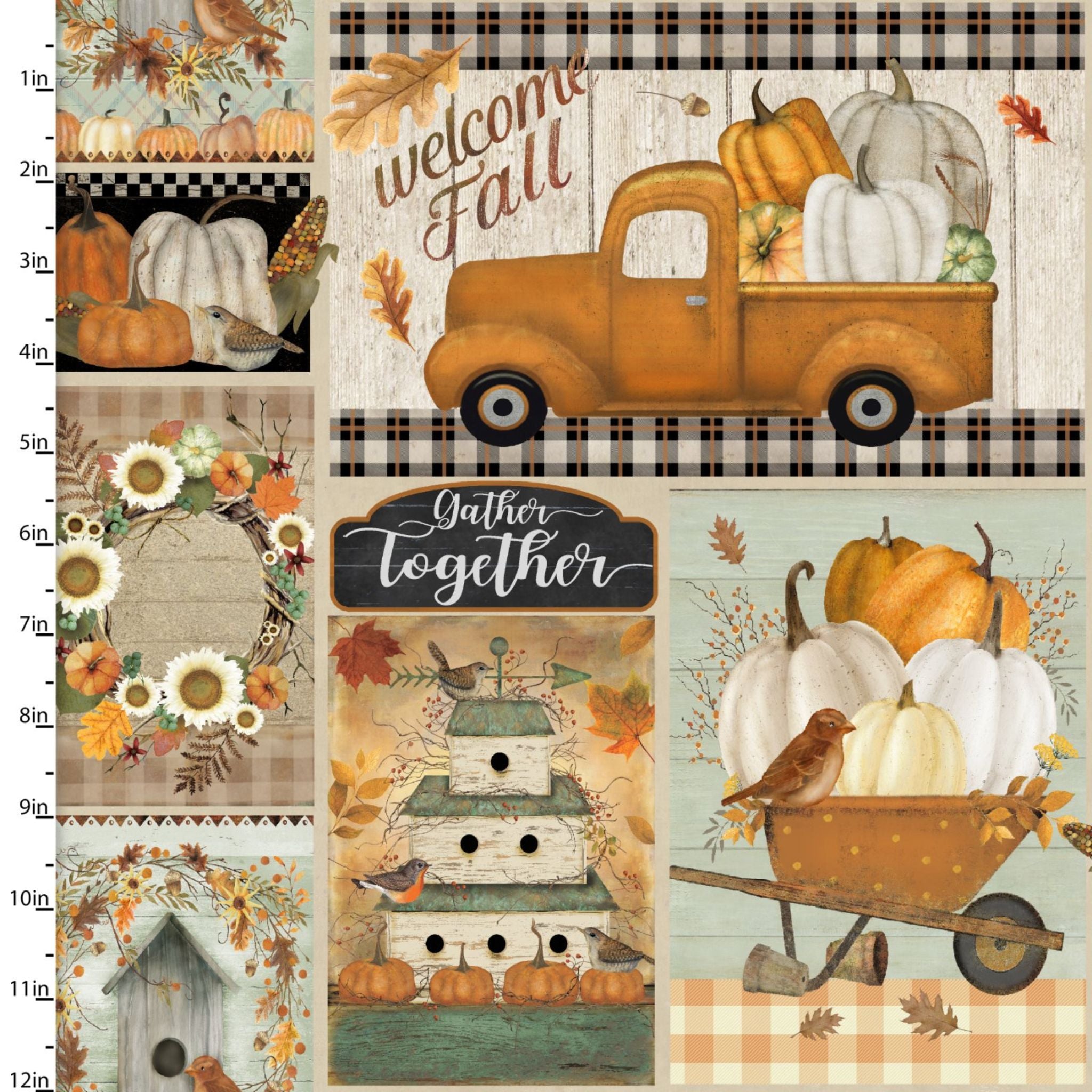 american trucks bursting with pumpkins with bird boxes - The Pick of the Patch by 3 Wishes