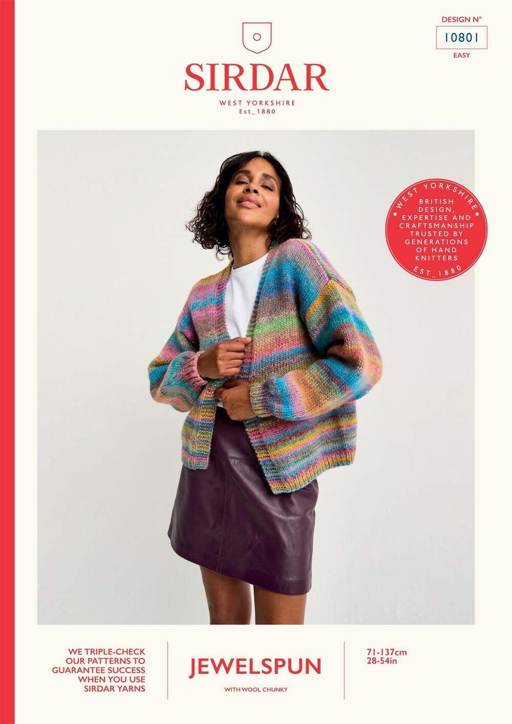 knitting pattern Healing crystal cardigan knitting pattern in JEWELSPUN WITH WOOL CHUNKY- Sirdar 10801