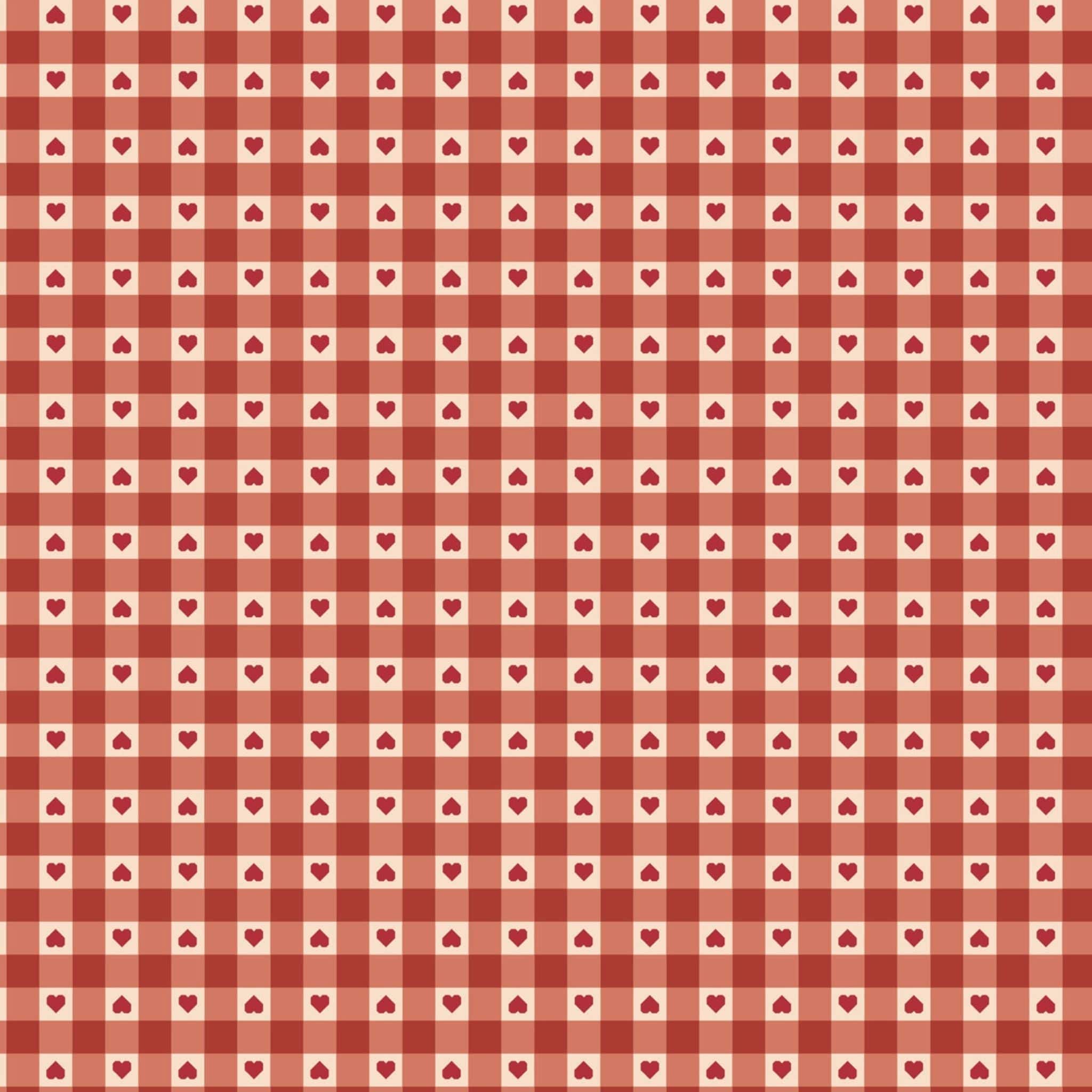 cotton fabric Heart gingham red - Grandmas Quilts - Lewis & Irene