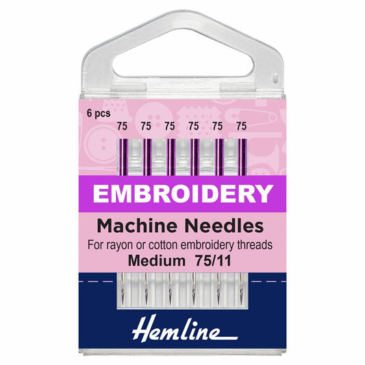 Needles Hemline machine embroidery needles - 75/11