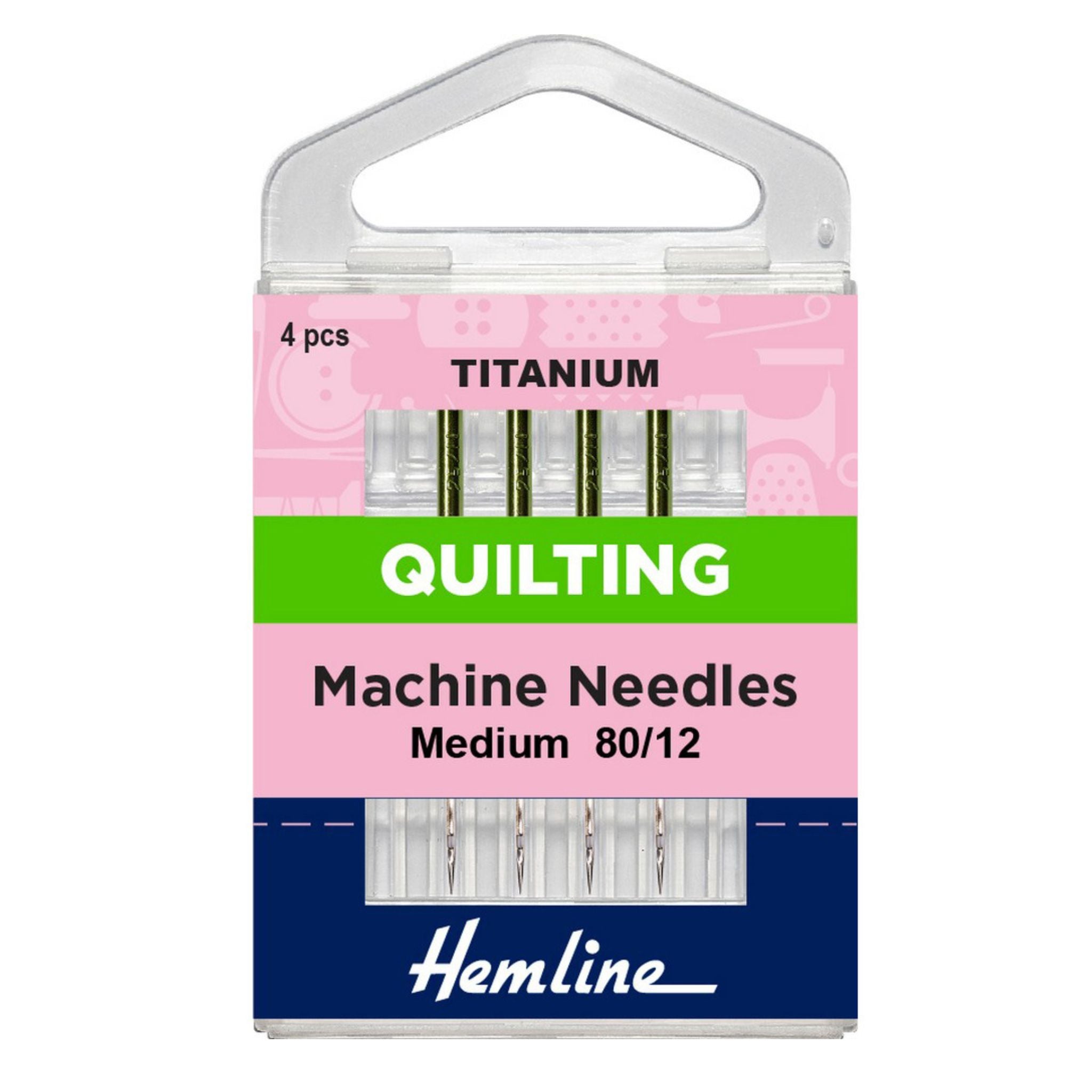 hemline quilting titanium sewing machine needles - 80/12