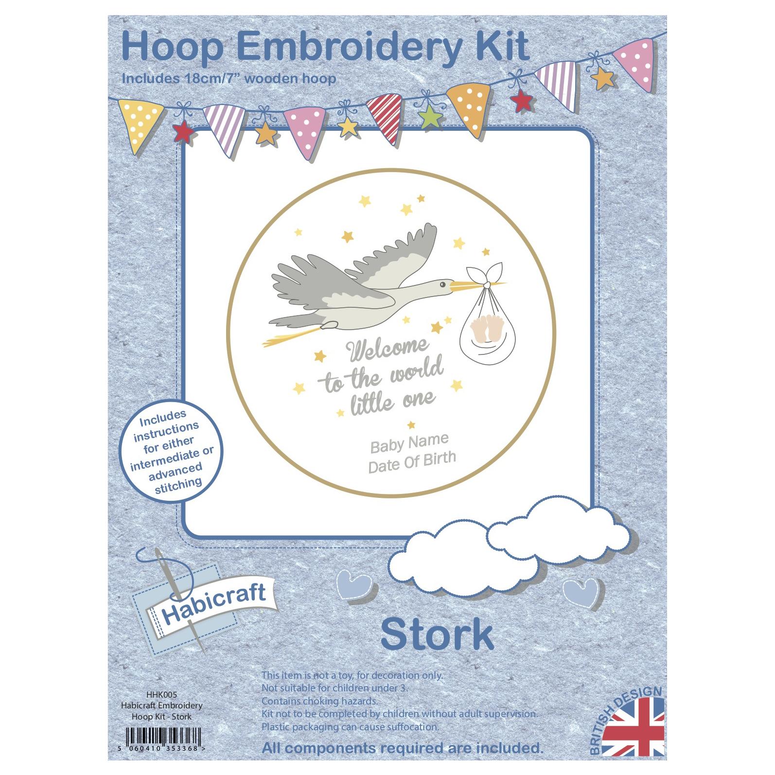 Habicraft- Hoop Embroidery Kit- Stork