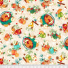 cotton fabric Hot cider apples on cream cotton - P & B Textiles - HCID 5140 E