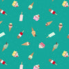 Fabric Ice lollies and Ice creams on turquoise cotton 'Small Things...Sweet'-Lewis & Irene