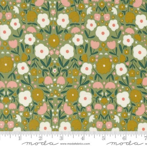 cotton fabric Imaginary Flowers Golden Floral - Moda -