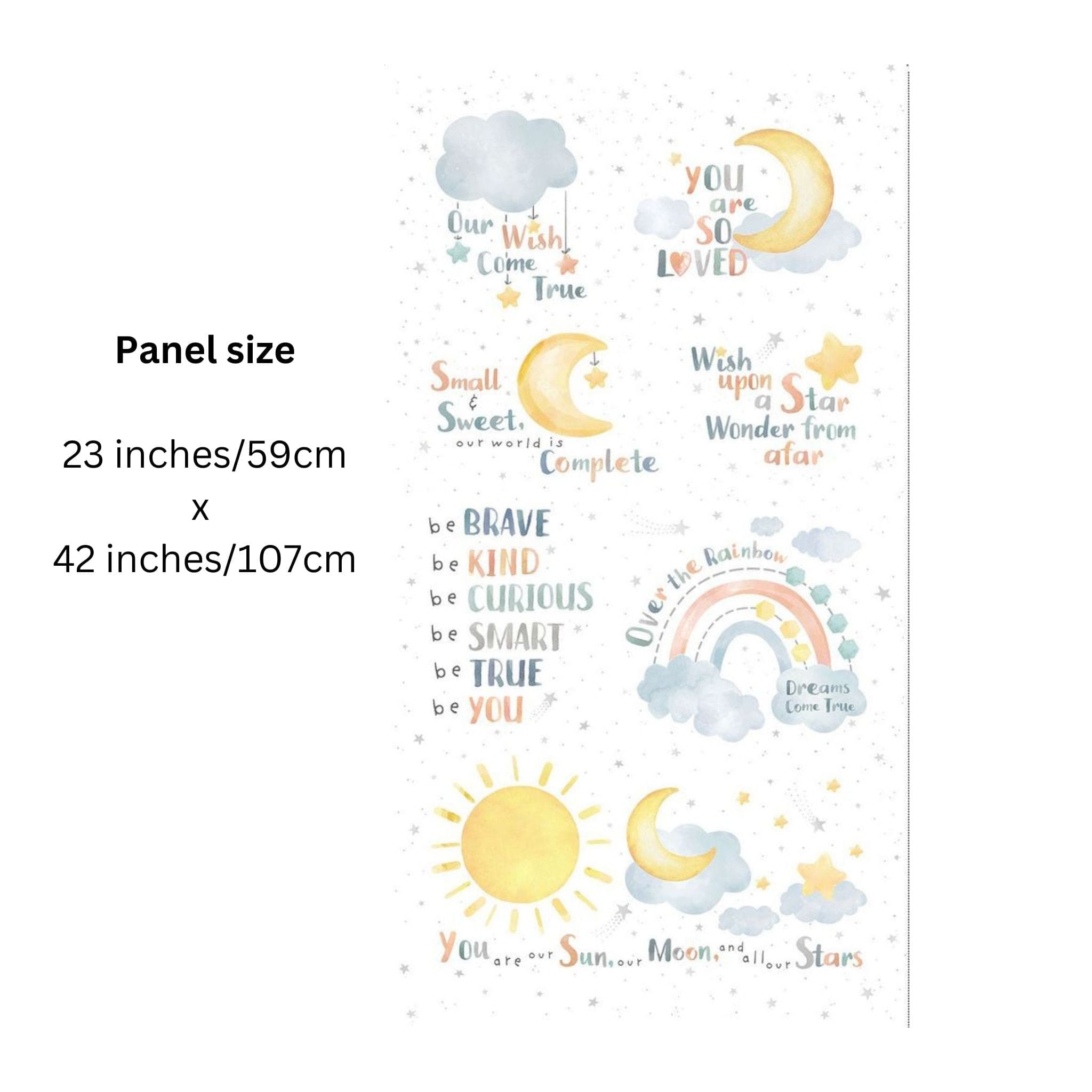 cotton fabric Inspirational nursery panel - Wish and Wonder - Timeless Treasures