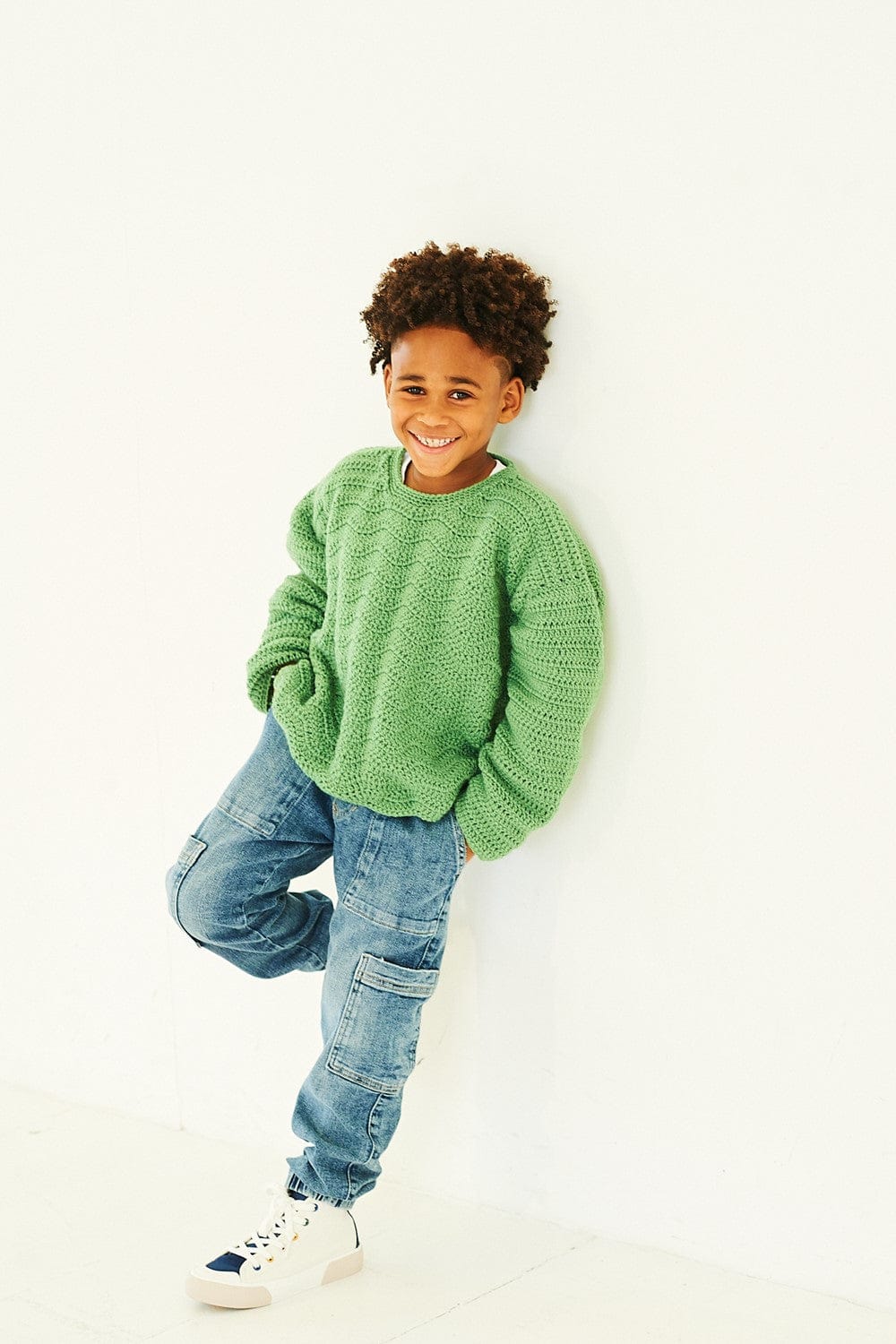 Kids sweater, tank, scarf & hat crochet pattern - Stylecraft 10197
