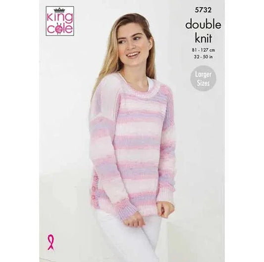 King Cole sweater and cardigan pattern DK - 5732