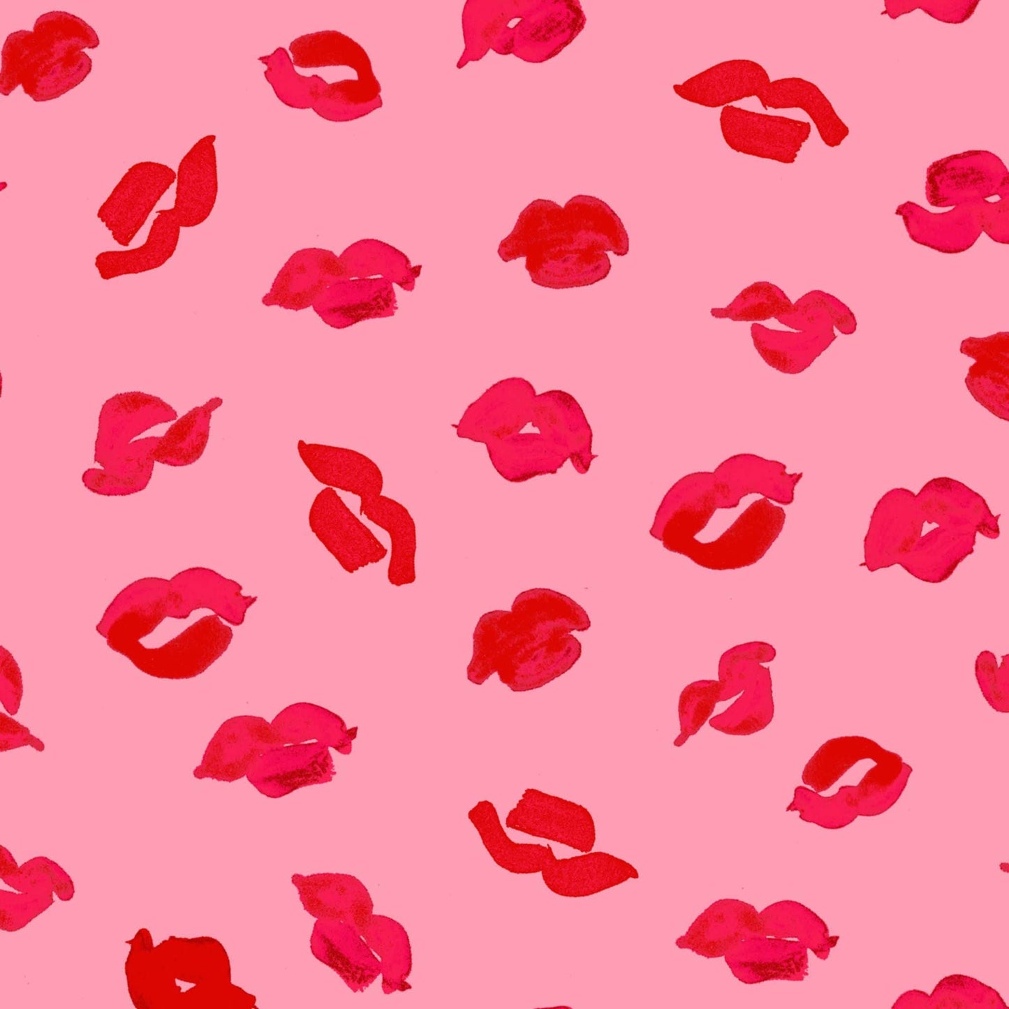 cotton fabric Kisses on pink cotton fabric