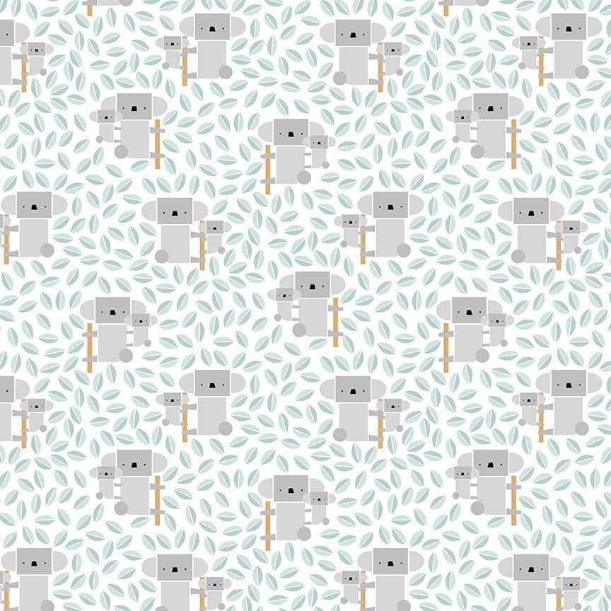 brushed cotton fabric Koalas on white brushed cotton - Wild One - Dear Stella