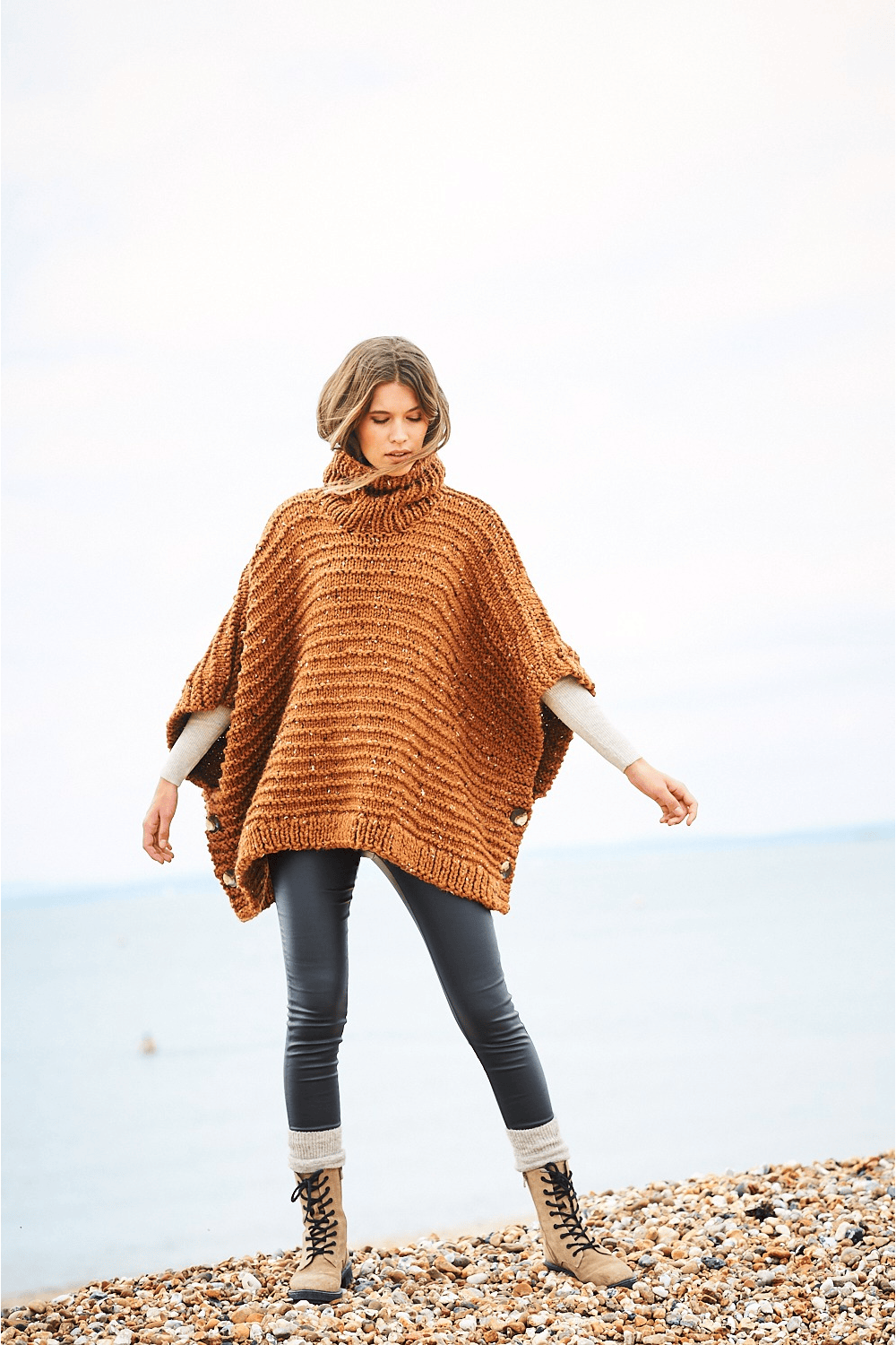 Ladies poncho knitting pattern - Stylecraft 9884