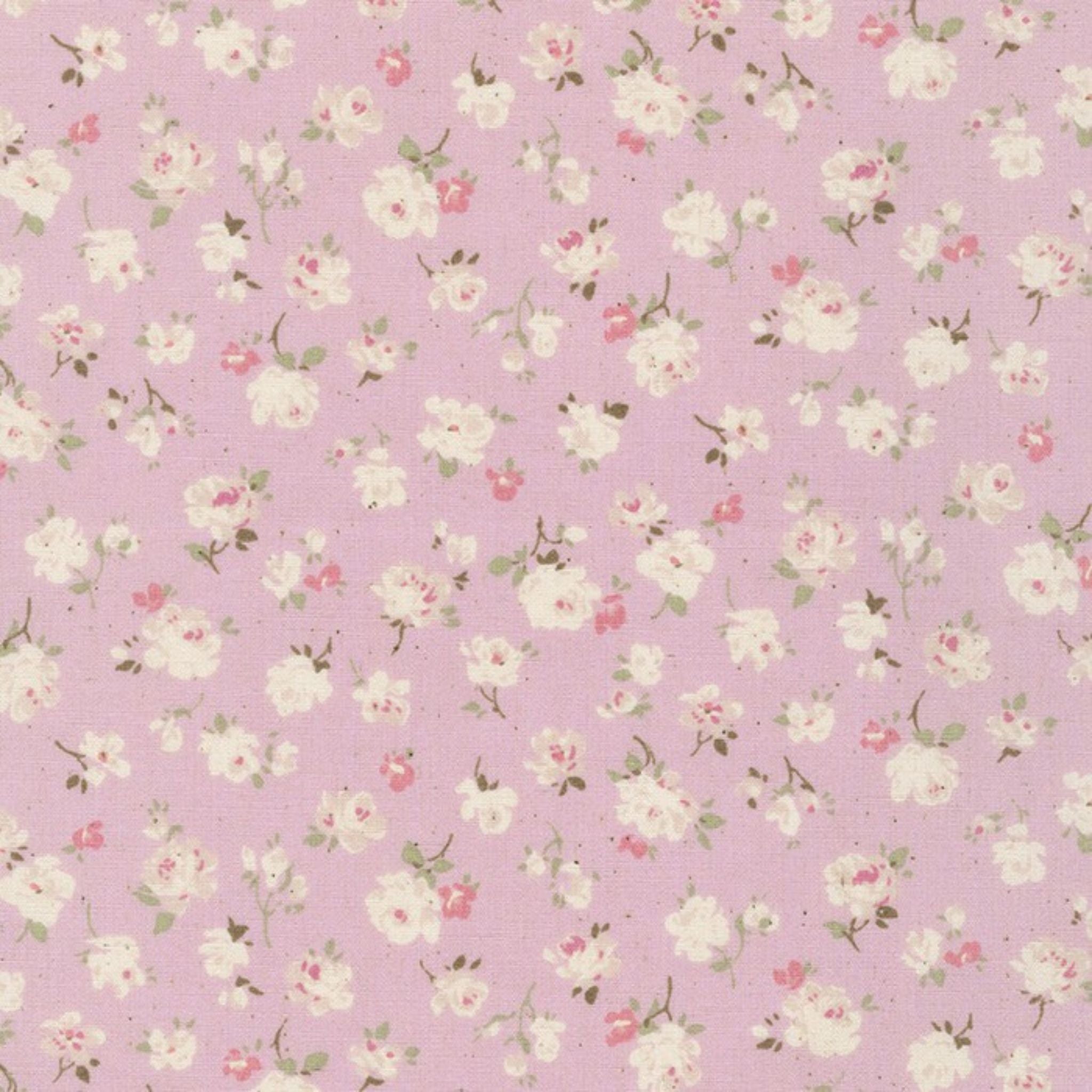 lavender/pink cotton lawn with tiny roses - Petite Sophila by Sevenberry