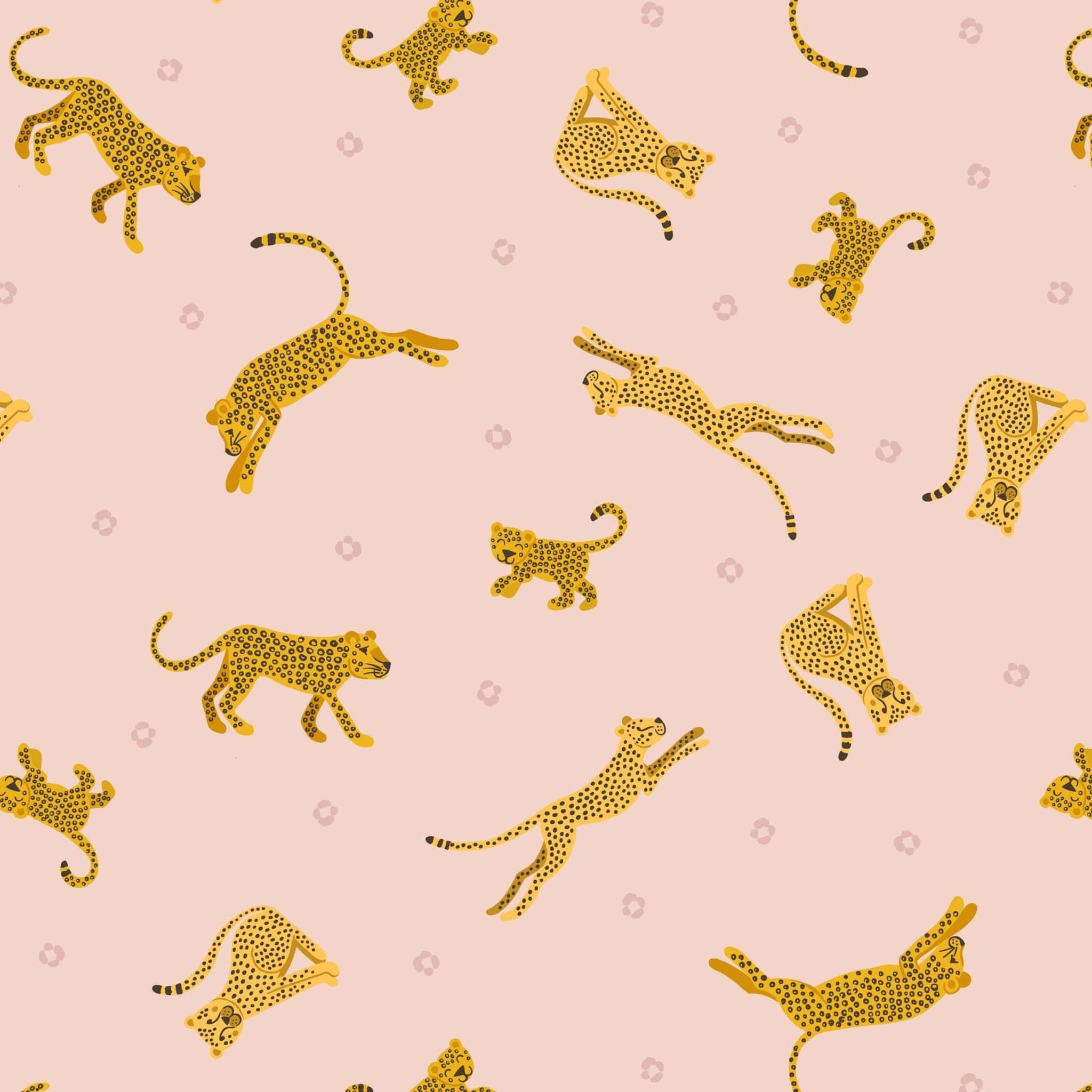 Fabric Leopards and cheetahs on pink cotton fabric - Small Things - Lewis & Irene