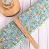 fabric Light green floral viscose dressmaking fabric