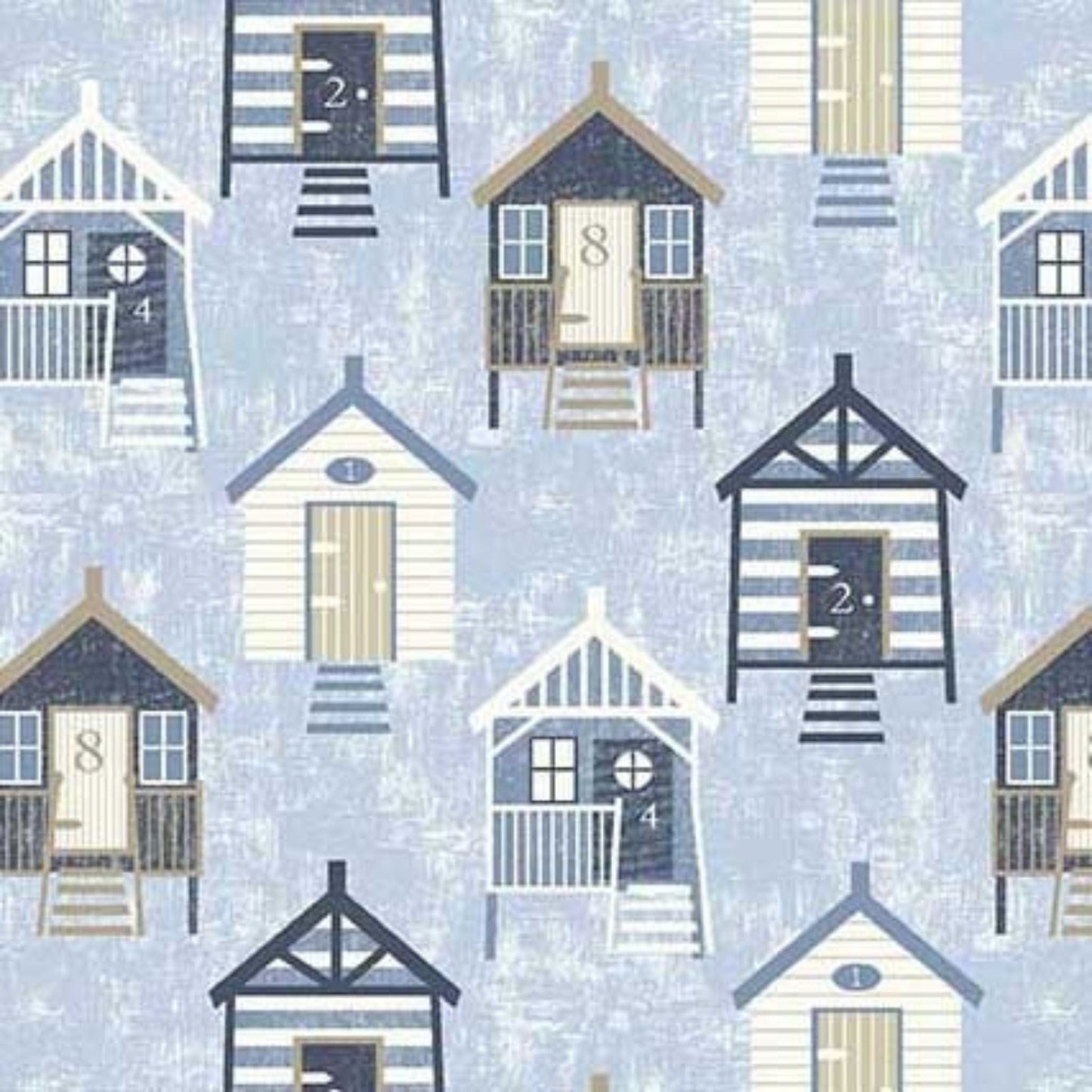 Fabric Lighthouses on blue cotton fabric - Bon Voyage - Michael Miller
