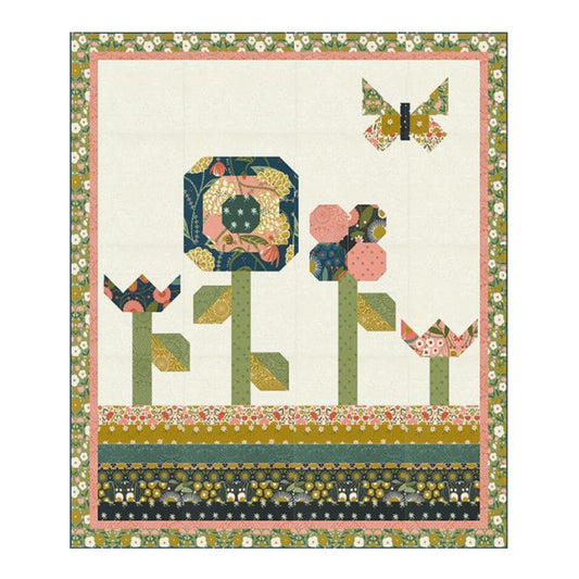 cotton fabric Magic Garden quilt kit - Imaginary flowers by Moda
