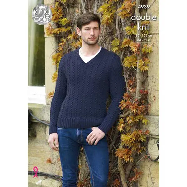 Men's Cricket Slipover & Sweater knitting pattern DK - King Cole 4939