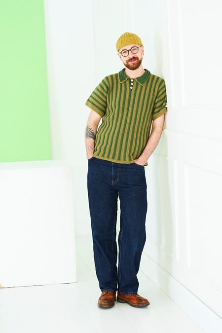 knitting-pattern Men's plain and striped crochet pattern - Stylecraft Bambino 10227